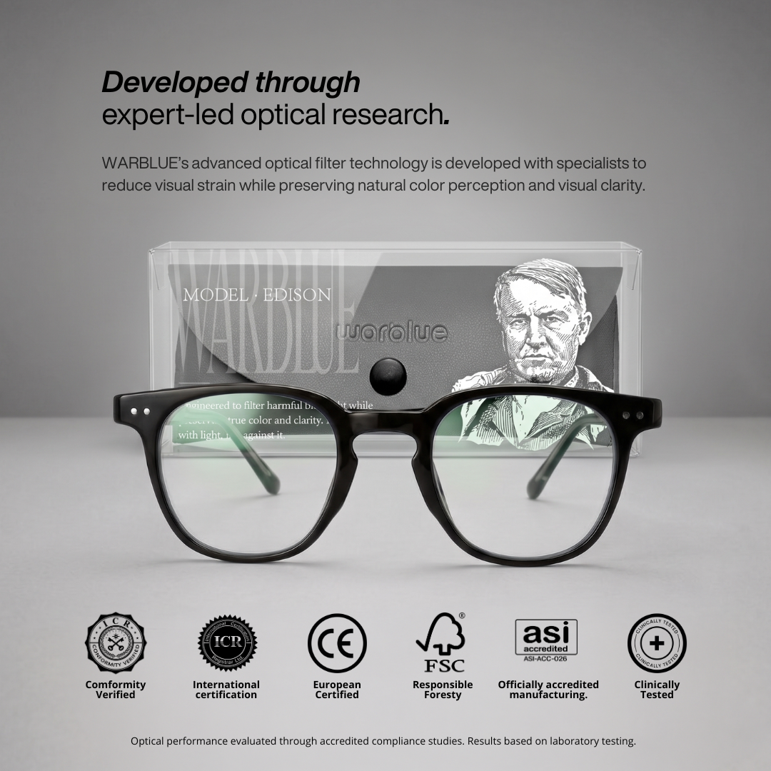 Edison – Óculos Transparentes · Sem Distorção de Cor