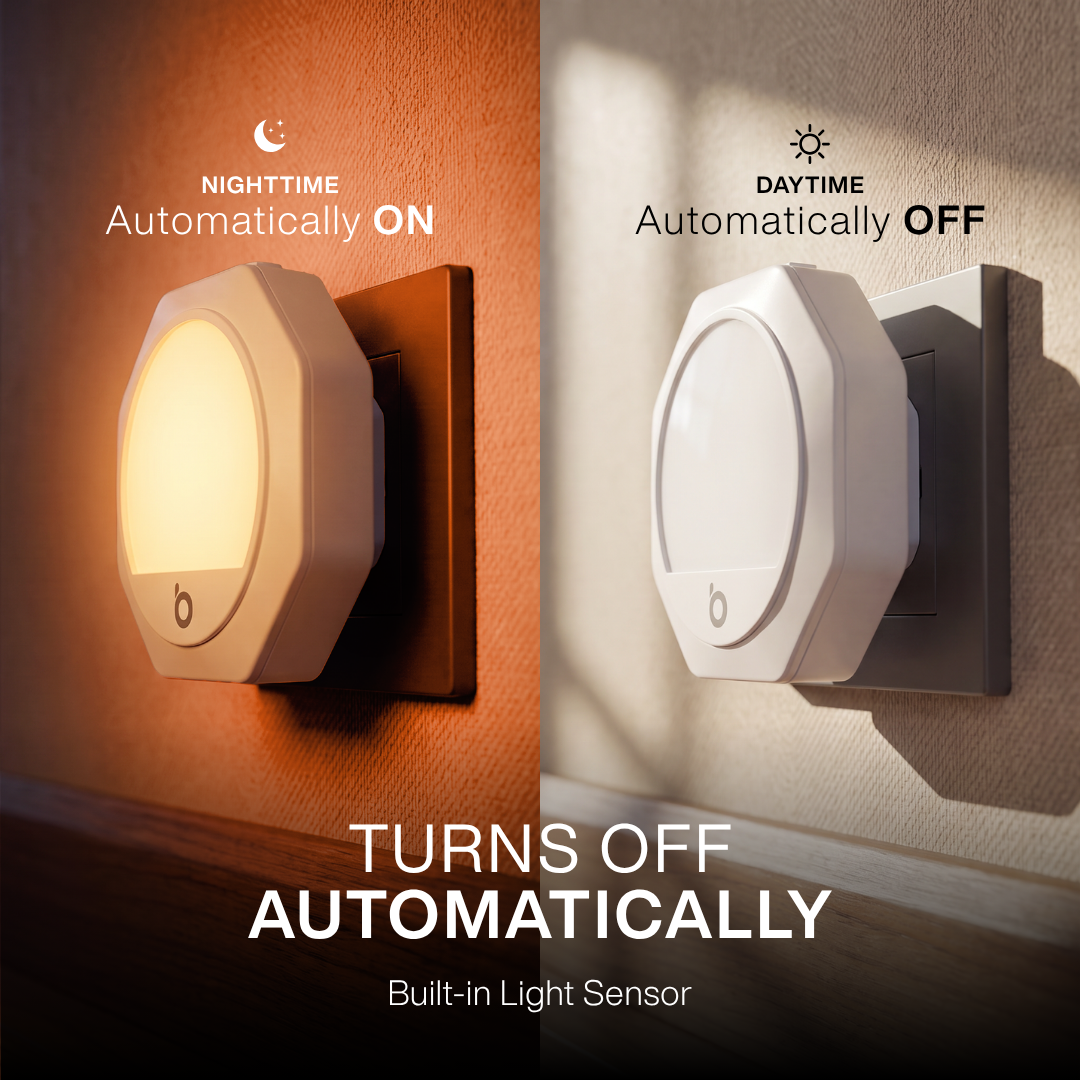 Plug-in Amber Night Light – White Frame