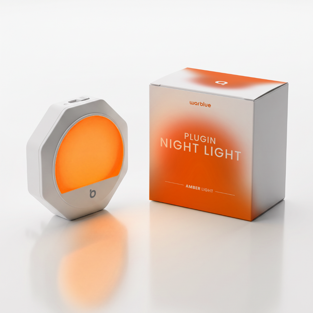 Plug-in Amber Night Light – White Frame