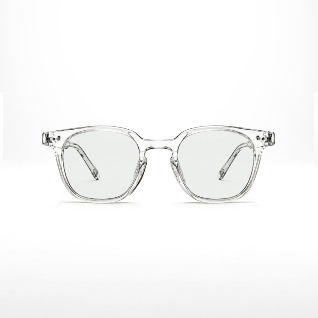 Óculos Edison Crystal – lentes transparentes, armação Crystal transparente, vista frontal