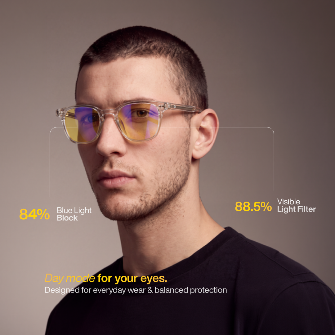 Números-chave do Galileo Crystal: 84% de bloqueio da luz azul e 88,5% de transmissão de luz
